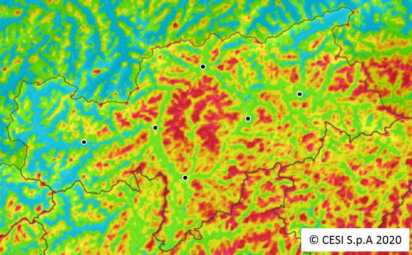 Mappa della densità media dei fulmini © CESI